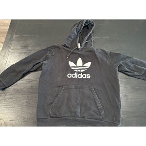 Vintage Adidas‎ Trefoil Sweatshirt Hoodie Size XL Black 90s